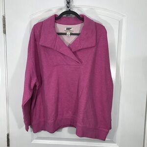 Lands End Serious Sweats Pink Pullover Sweatshirt Size 2X CB-